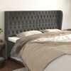 vidaXL T&ecirc;te de lit avec oreilles Gris fonc&eacute; 203x23x118/128 cm Velours
