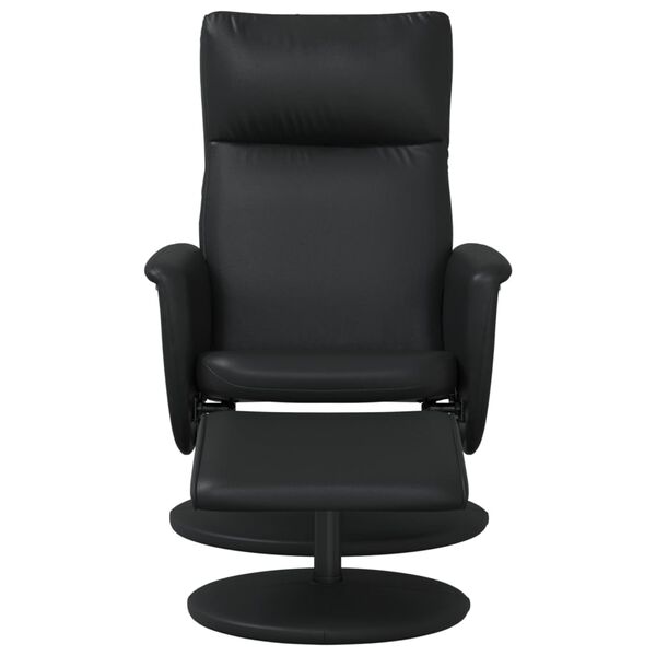 vidaXL Fauteuil inclinable avec repose-pied noir similicuir