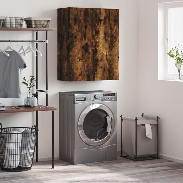vidaXL Armoire murale ch&ecirc;ne fum&eacute; 69,5x34x90 cm