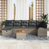 vidaXL Ensemble de canap&eacute; de jardin avec coussin 8 pcs Gris Poly rotin