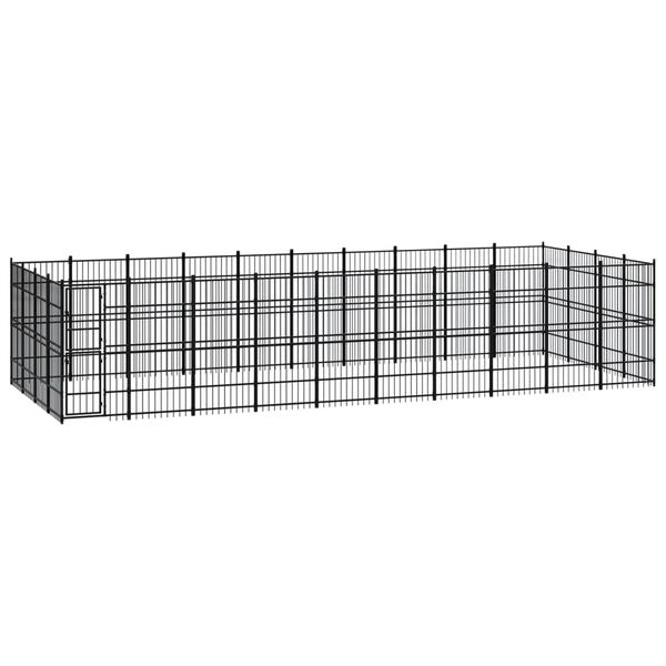 vidaXL Chenil d'ext&eacute;rieur pour chiens Acier 36,86 m&sup2;