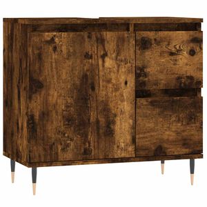 vidaXL Armoire de bain ch&ecirc;ne fum&eacute; 65x33x60 cm bois d'ing&eacute;nierie