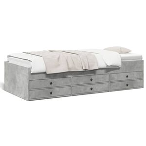 vidaXL Lit de jour avec tiroirs sans matelas gris b&eacute;ton 90x190 cm