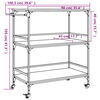 vidaXL Chariot cuisine ch&ecirc;ne marron 100,5x50x105 cm bois d'ing&eacute;nierie