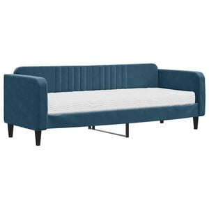 vidaXL Lit de jour avec matelas bleu 80x200 cm velours