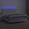 vidaXL Sommier &agrave; lattes de lit avec matelas et LED Blanc 160x200 cm