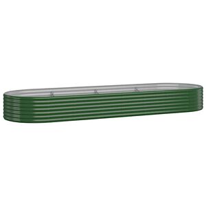 vidaXL Lit sur&eacute;lev&eacute; de jardin Acier galvanis&eacute; 322x100x36cm Vert
