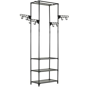 vidaXL Porte-v&ecirc;tements Acier et tissu non-tiss&eacute; 55x28,5x175 cm Noir
