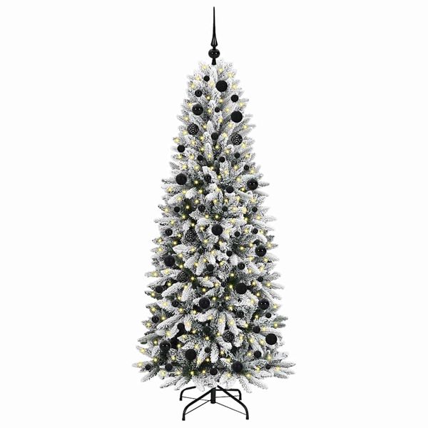 vidaXL Sapin de No&euml;l artificiel avec 300 LED avec support Blanc 180 cm