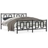 vidaXL Cadre de lit m&eacute;tal sans matelas avec pied de lit noir 150x200cm