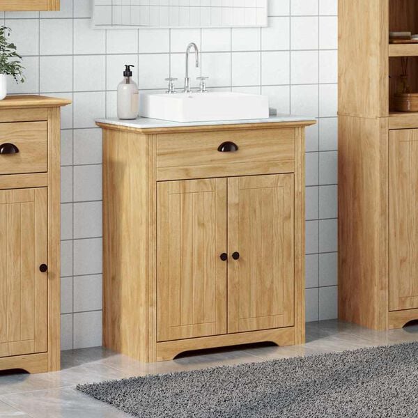vidaXL Cabinet de salle de bain BODO Marron miel 70 x 35 x 80 cm