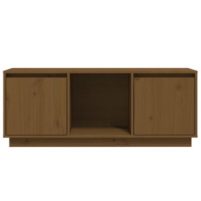 vidaXL Meuble TV Marron miel 110,5x35x44 cm Bois de pin massif