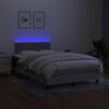 vidaXL Sommier &agrave; lattes de lit matelas LED Gris clair 120x200 cm Tissu