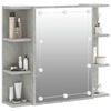 vidaXL Armoire à miroir avec LED Gris béton 70x16,5x60 cm