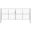 vidaXL Portail de jardin en acier galvanis&eacute; 400 x 150 cm argent&eacute;