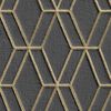 DUTCH WALLCOVERINGS Papier peint avec motif hexagonal Noir et dor&eacute;
