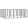 vidaXL Parc pour chien 20panneaux Noir 50x100cm Acier enduit de poudre