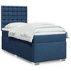 vidaXL Sommier à lattes de lit avec matelas Bleu 100x200 cm Tissu