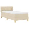 vidaXL Lit &agrave; Ressorts avec matelas Cr&egrave;me 90 x 200 cm tissu