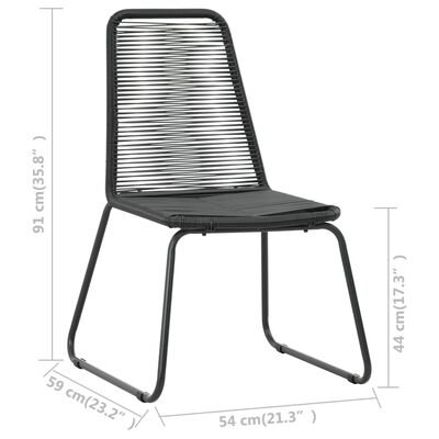 vidaXL Chaises d'extérieur lot de 4 Résine tressée Noir