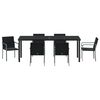 vidaXL Ensemble de salle &agrave; manger pour jardin 7 pcs Noir et gris
