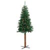 vidaXL Sapin de Noël mince avec bois véritable et cônes vert 180cm PVC