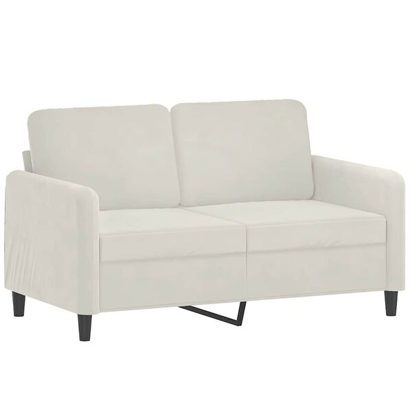 vidaXL Canap&eacute; &agrave; 2 places Cr&egrave;me 120 cm Velours