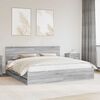 vidaXL Cadre de lit Gris Sonoma 200 x 200 cm Bois Ing&eacute;nierie