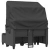 vidaXL Canap&eacute; de jardin 2 places avec auvent et tabourets noir rotin
