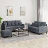 vidaXL Ensemble de canap&eacute;s 3 pcs avec coussins Gris fonc&eacute; Velours