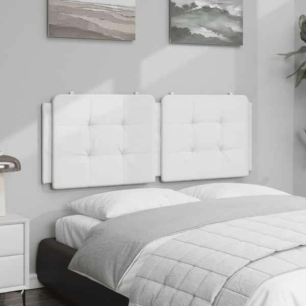 vidaXL Coussin de t&ecirc;te de lit Zadar blanc 120 cm similicuir