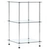 vidaXL &Eacute;tag&egrave;re 3 niveaux Transparent 40x40x67 cm Verre tremp&eacute;