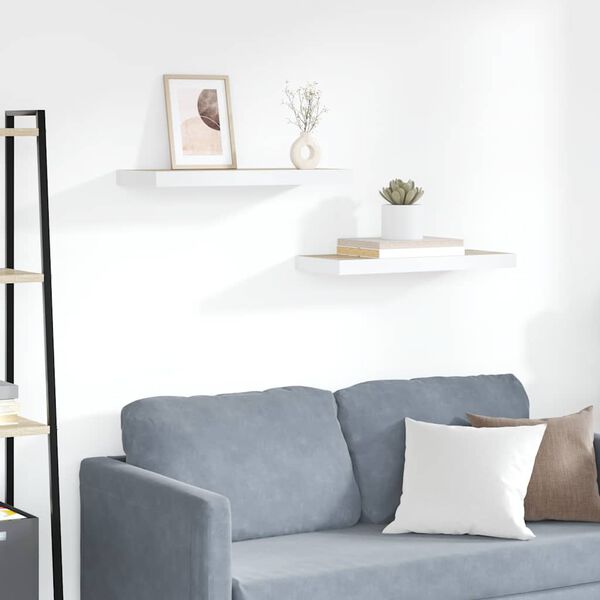 vidaXL Étagères flottantes 2 pcs chêne et blanc 60x23,5x3,8 cm MDF