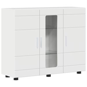 vidaXL Cabinet en Bois Blanc brillant Bois d'ing&eacute;nierie