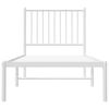 vidaXL Cadre de lit m&eacute;tal sans matelas avec t&ecirc;te de lit blanc 75x190cm
