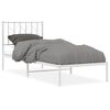 vidaXL Cadre de lit m&eacute;tal sans matelas avec t&ecirc;te de lit blanc 80x200cm
