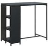 vidaXL Table de bar avec rangement Noir 120x60x110 cm R&eacute;sine tress&eacute;e