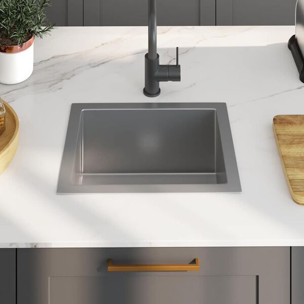 vidaXL Évier de cuisine fait main Acier inoxydable