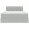 vidaXL Lit avec rangement et LED Gris clair 140 x 190 cm Velours