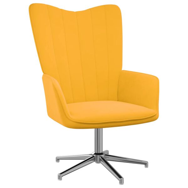 vidaXL Chaise de relaxation Jaune moutarde Velours