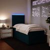 vidaXL Sommier &agrave; lattes de lit avec matelas bleu 90x190 cm velours