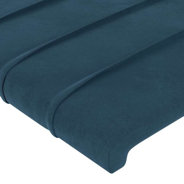 vidaXL T&ecirc;tes de lit Bleu fonc&eacute; 160 x 5 x 78/88 cm Velours
