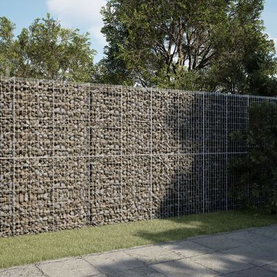 vidaXL Panier gabion avec couvercle 350x100x200 cm fer galvanisé