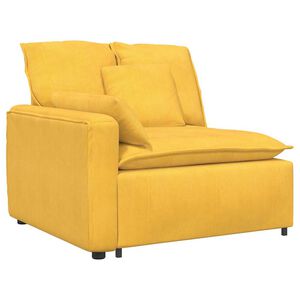 vidaXL Module d'extr&eacute;mit&eacute; d'accoudoir de canap&eacute; modulaire avec coussins jaune clair 100 cm