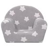 vidaXL Canap&eacute; pour enfants Gris clair avec &eacute;toiles Peluche douce