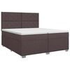 vidaXL Lit boxspring avec matelas Marron fonc&eacute; 200 x 200 cm Tissu