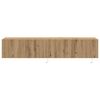 vidaXL Meuble TV mural 2 pcs Ch&ecirc;ne artisanal 80 x 35 x 31 cm