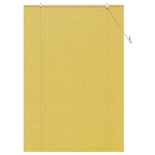 vidaXL Store enrouleur avec des rideaux Jaune 140 x 220 cm Bambou