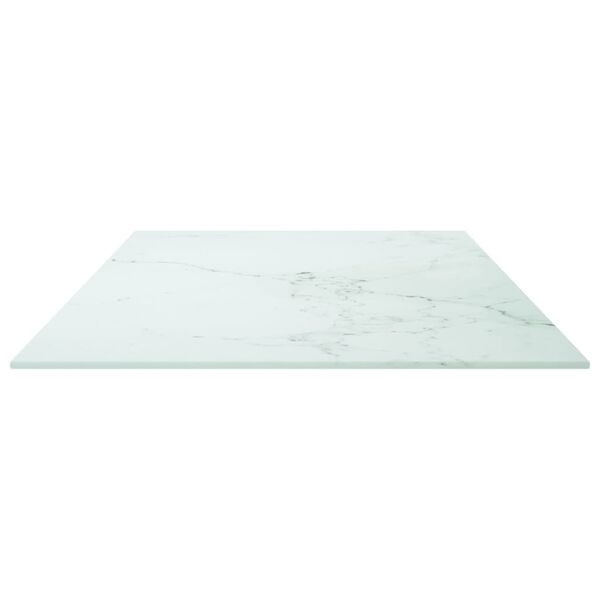 vidaXL Dessus de table blanc 100x50 cm 6 mm verre tremp&eacute; design marbre