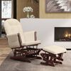 vidaXL Chaise ber&ccedil;ante avec repose-pied Blanc cr&egrave;me Tissu